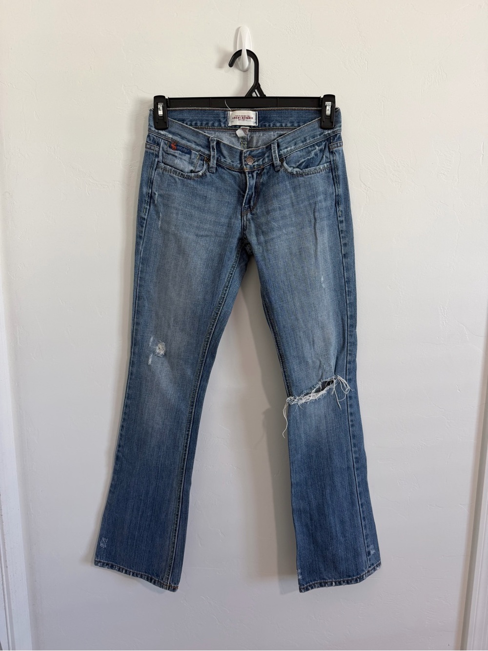 Vintage Abercrombie & Fitch Low Rise Bootcut Jeans Size 2 Distressed Y2K
